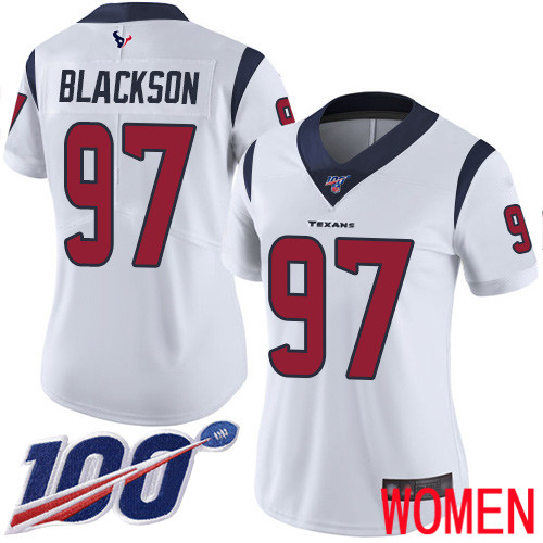 Houston Texans Limited White Women Angelo Blackson Road Jersey NFL Football #97 100th Season Vapor Untouchable->women nfl jersey->Women Jersey